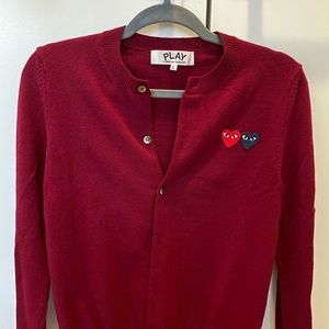 Comme Des Garçon Play heart wool cardigan